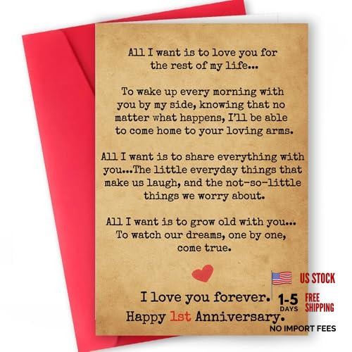 ICOOLYI 1 Year Anniversary Card and Gift Ideas for Boyfriend – WY-396