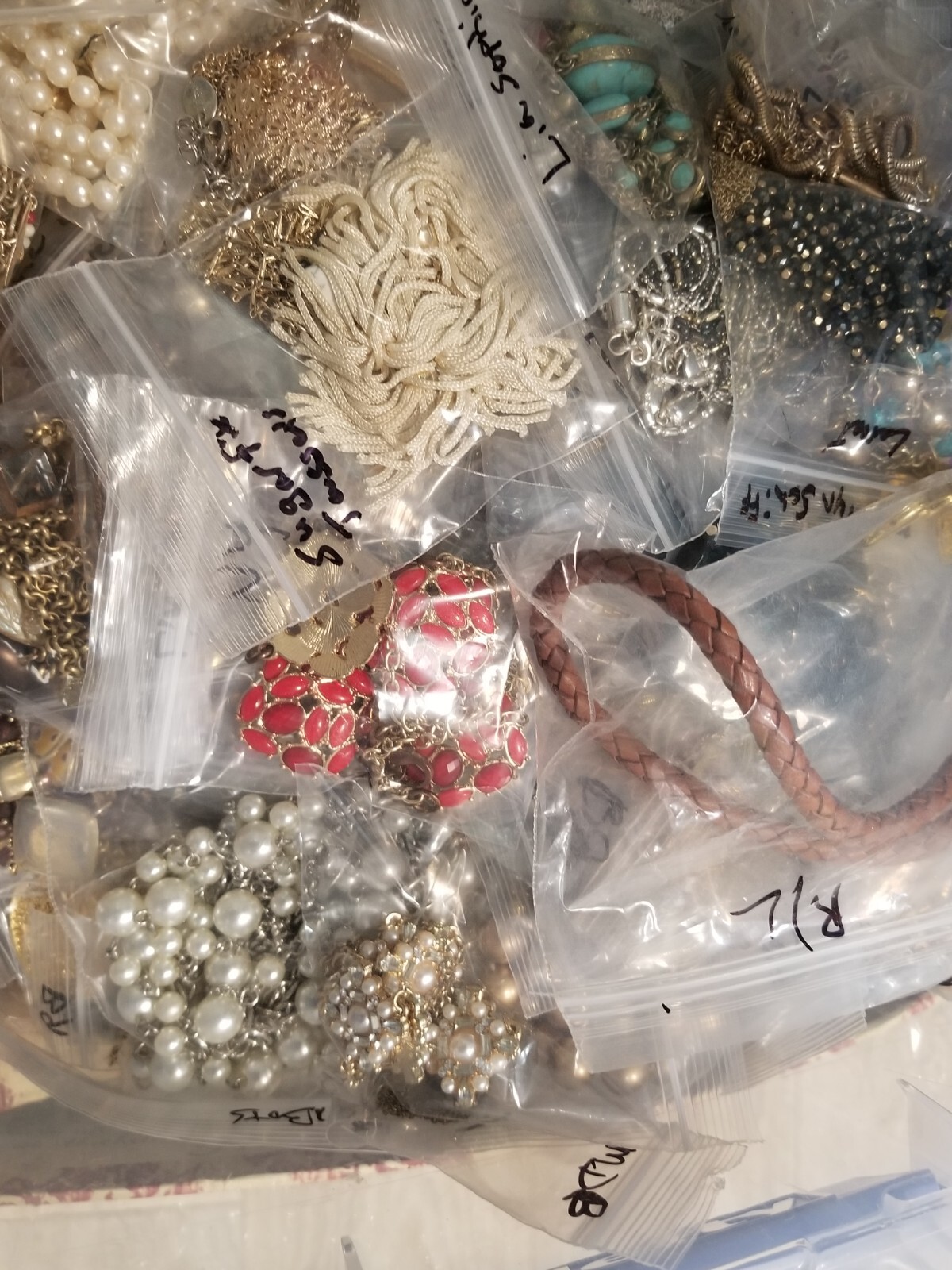 Huge lot Random necklaces all wearable some signed some not Vtg Modern Very Nice