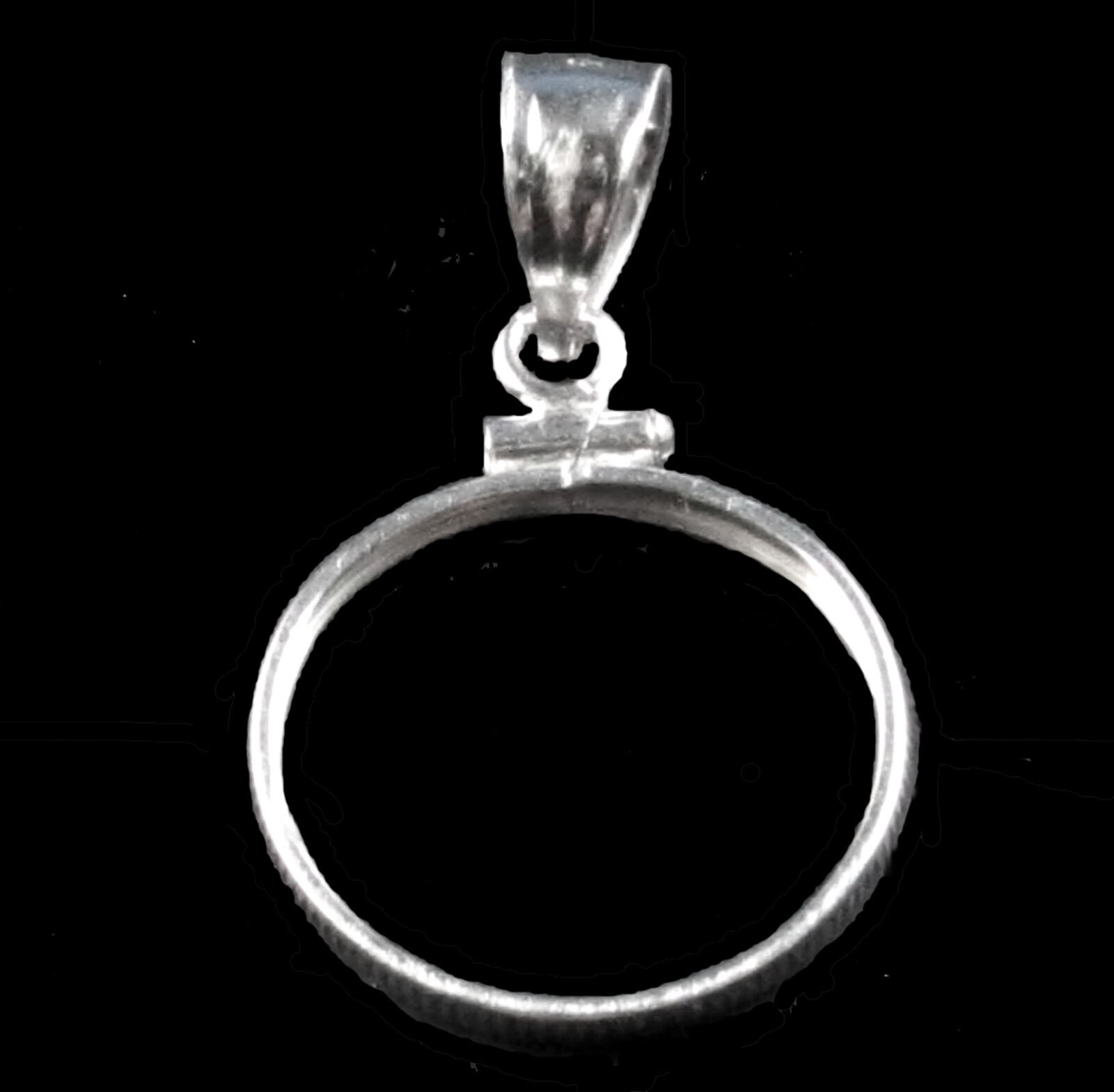Coin Bezel Mount Frame for U.S. Dime Reeded Edge Sterling Silver Soldered Bail