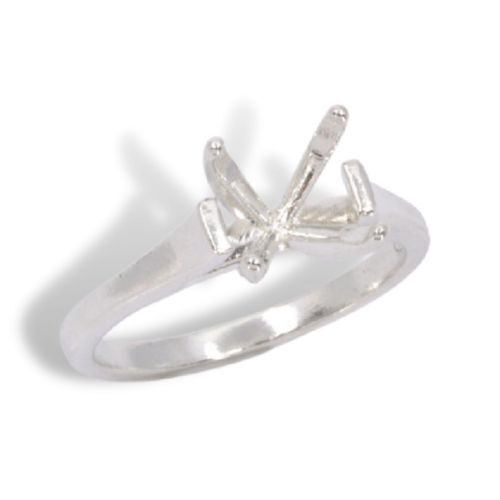 (4mm – 8mm) Round Cathedral Sterling Ring Setting (Ring Size 7)
