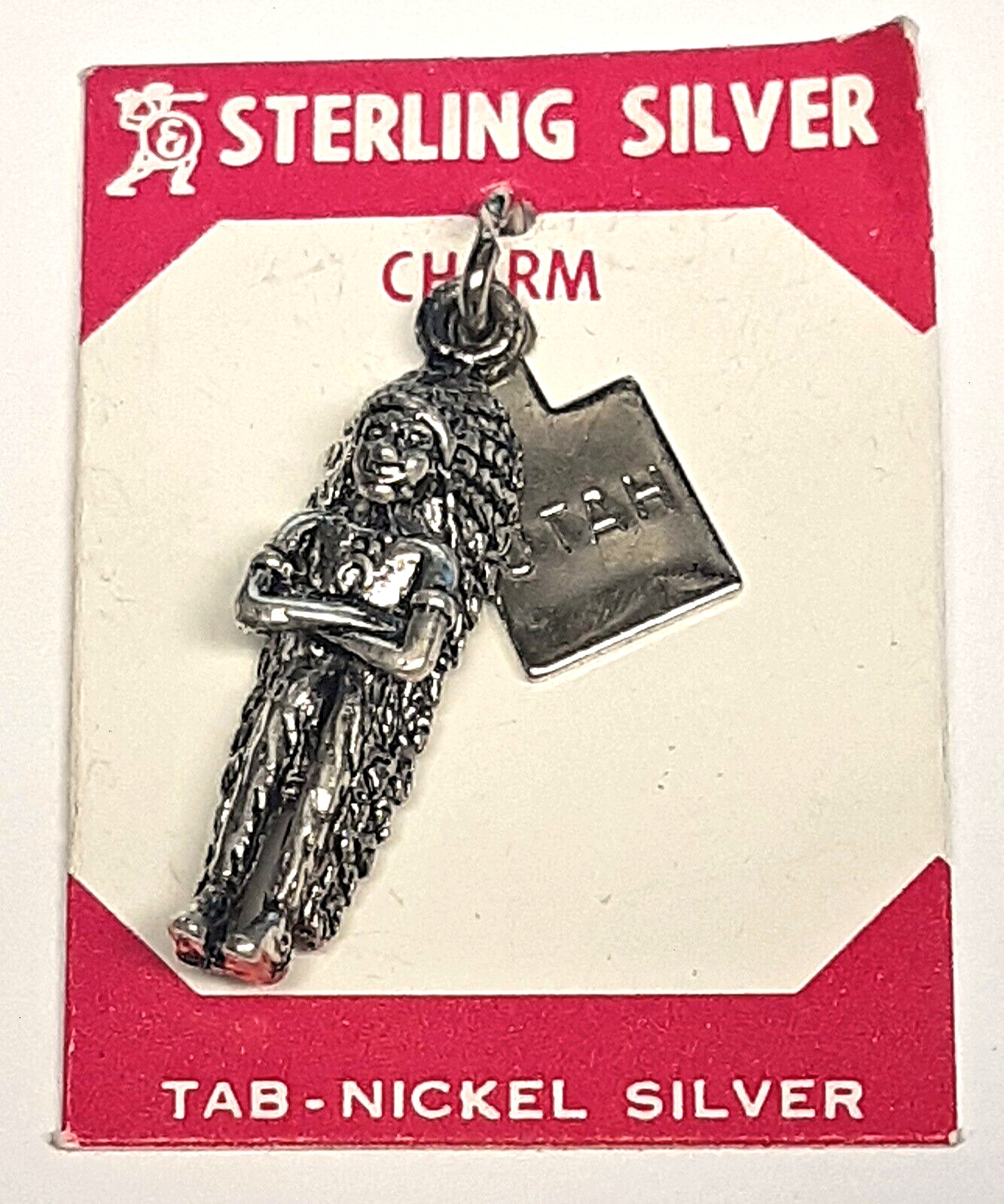 NOS VINTAGE Sterling Silver Utah Native American INDIAN CHIEF Headdress Charm