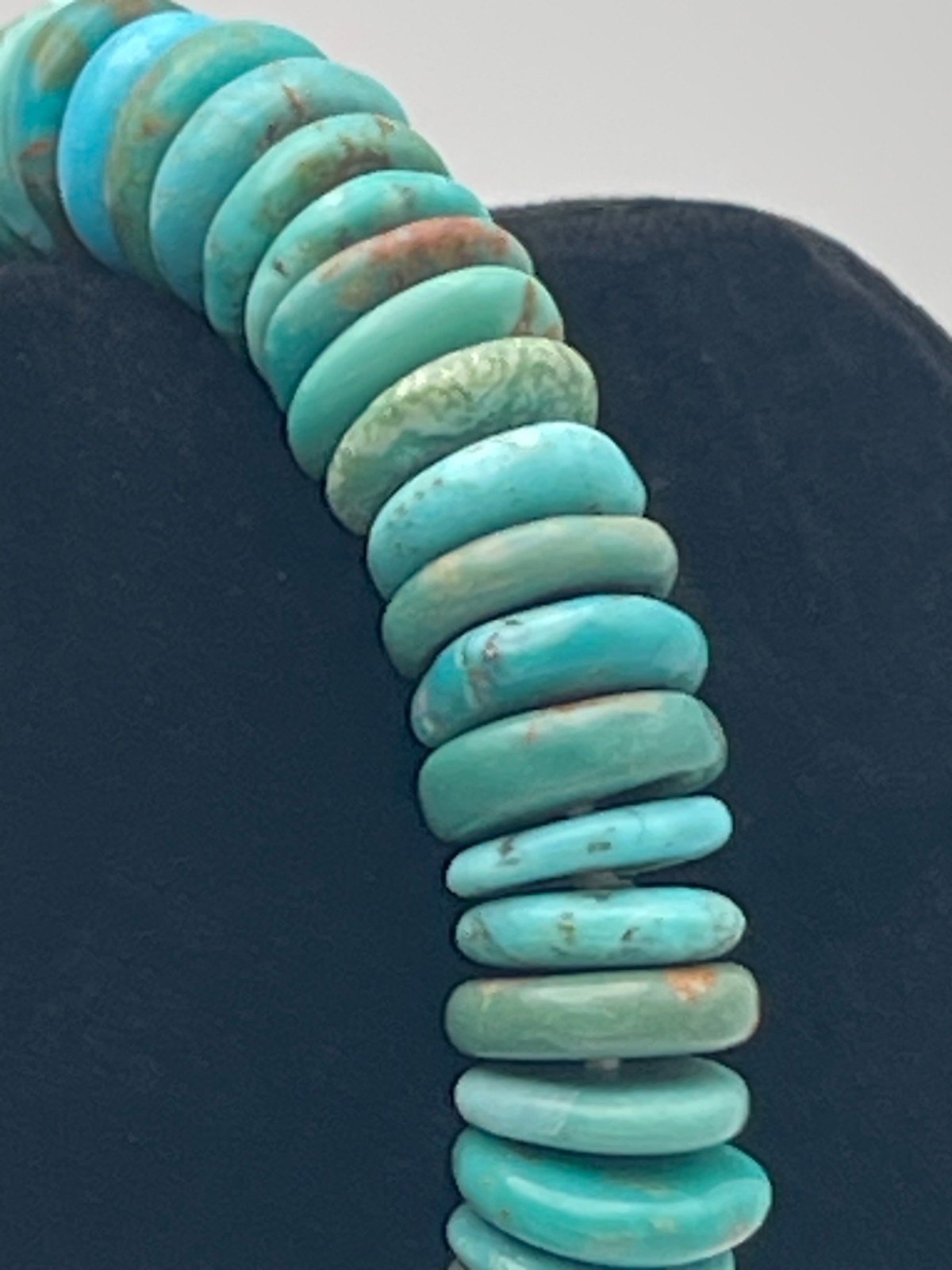 TOUS turquoise gemstone disk stretch bracelet with dangling turquoise charm bear