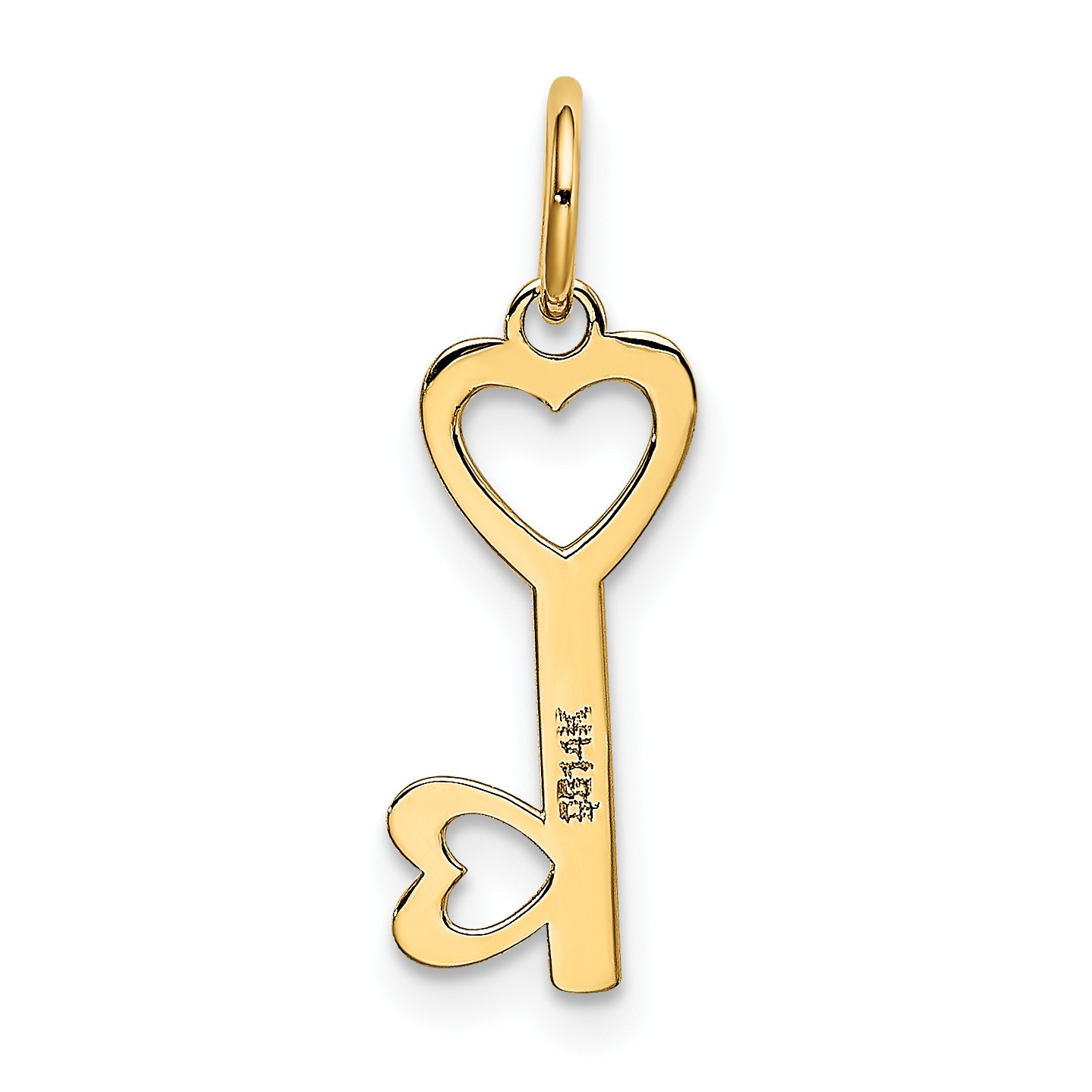 14K Polished Hearts Key Charm XCH529