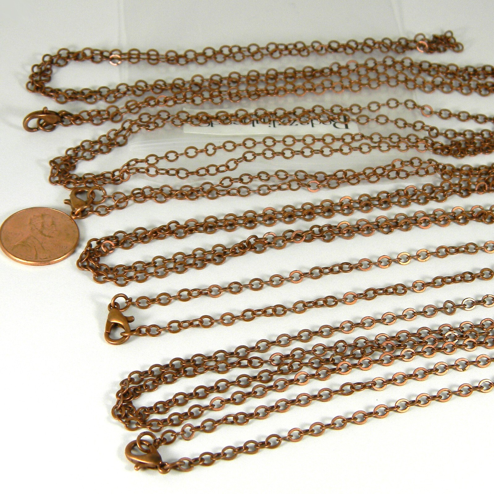 Antique Copper Plated 32 Inch Cable Link Vintage Brass Metal Chain Necklaces