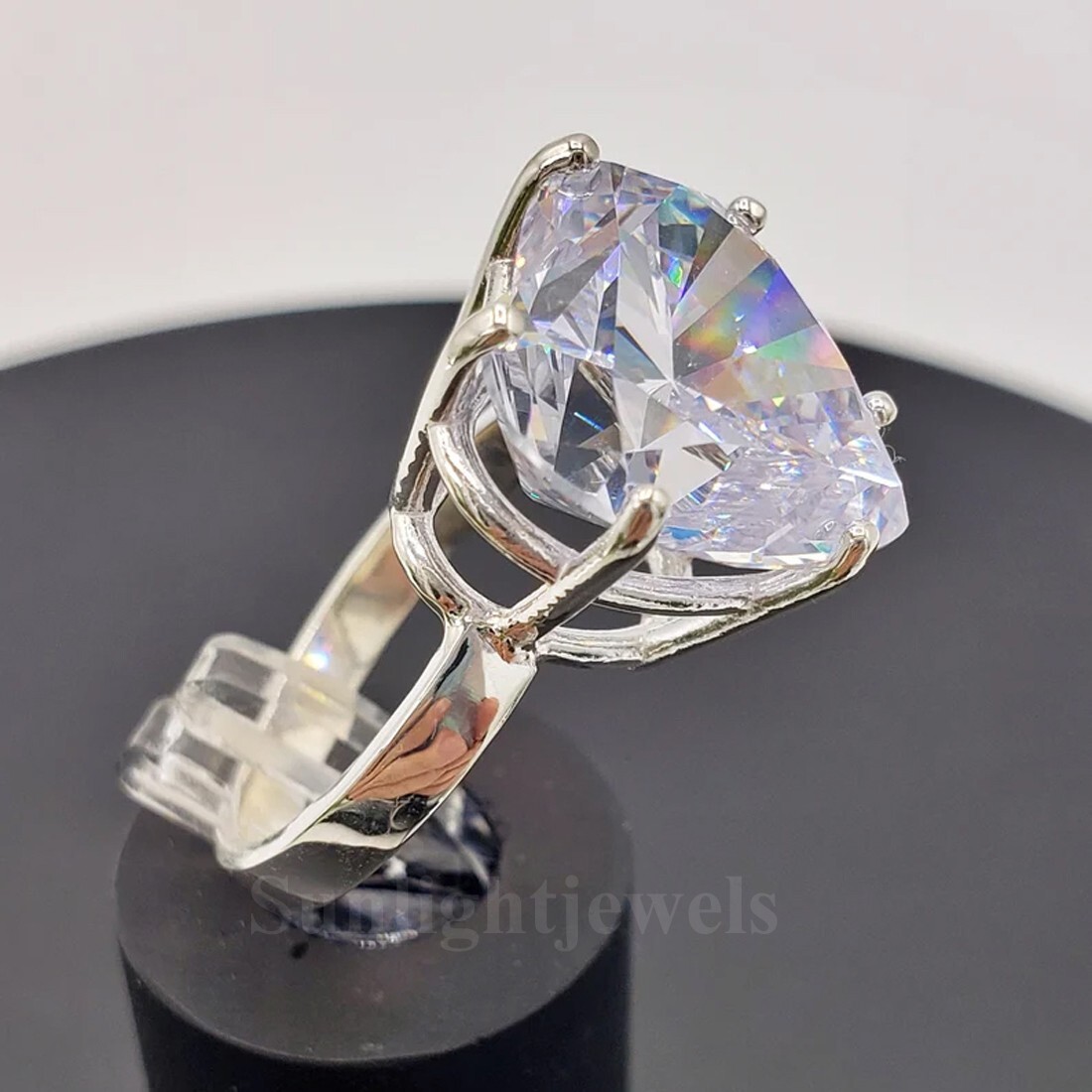 RARE 7.20 Ct Certified Heart Cut Solitaire White Treated Diamond 925 Silver Ring