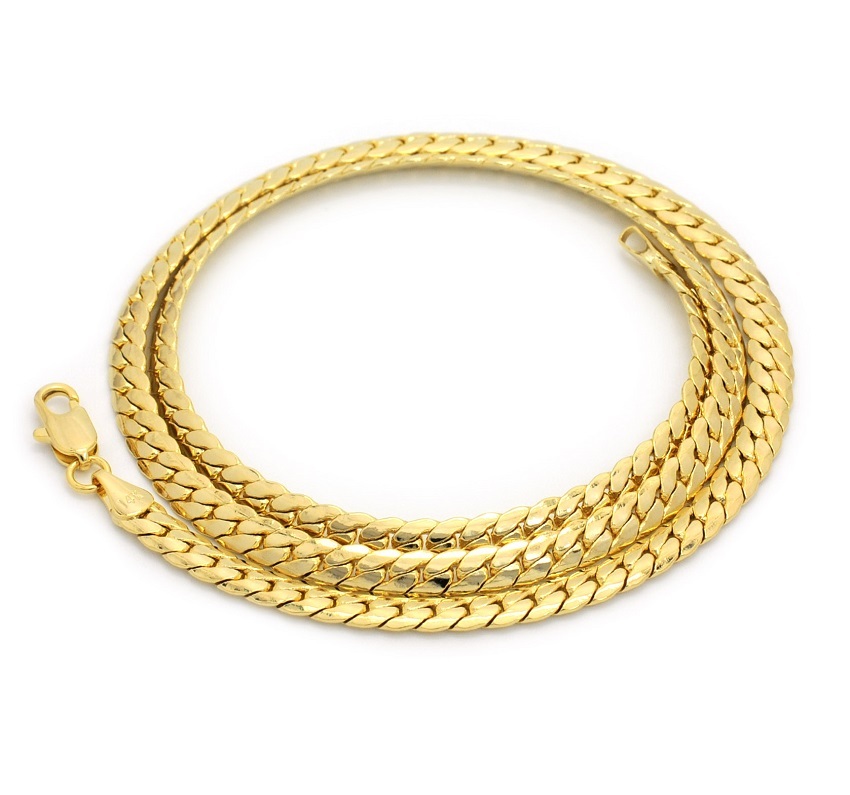 Men’s 5mm Miami Cuban link Chain 20″ 22″ 24″ 26″ 30 Necklace 14k Gold Plated