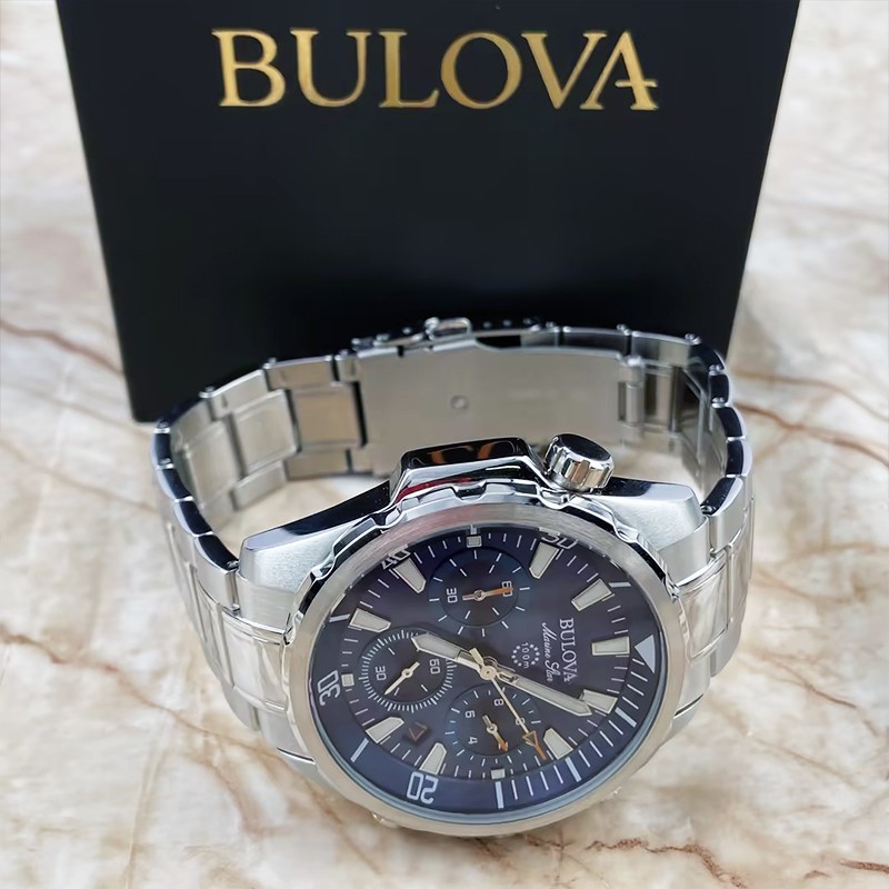 Bulova Marine Star Blue Dial Chronograph Men’s Swiss Quartz 96B256 Watch 43MM