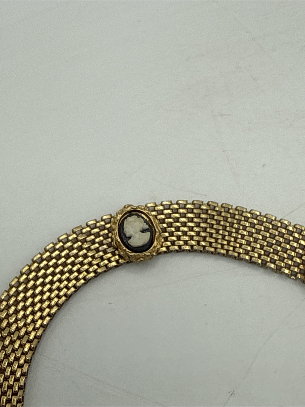Vintage Victorian Mesh Charm Choker Necklace 16”