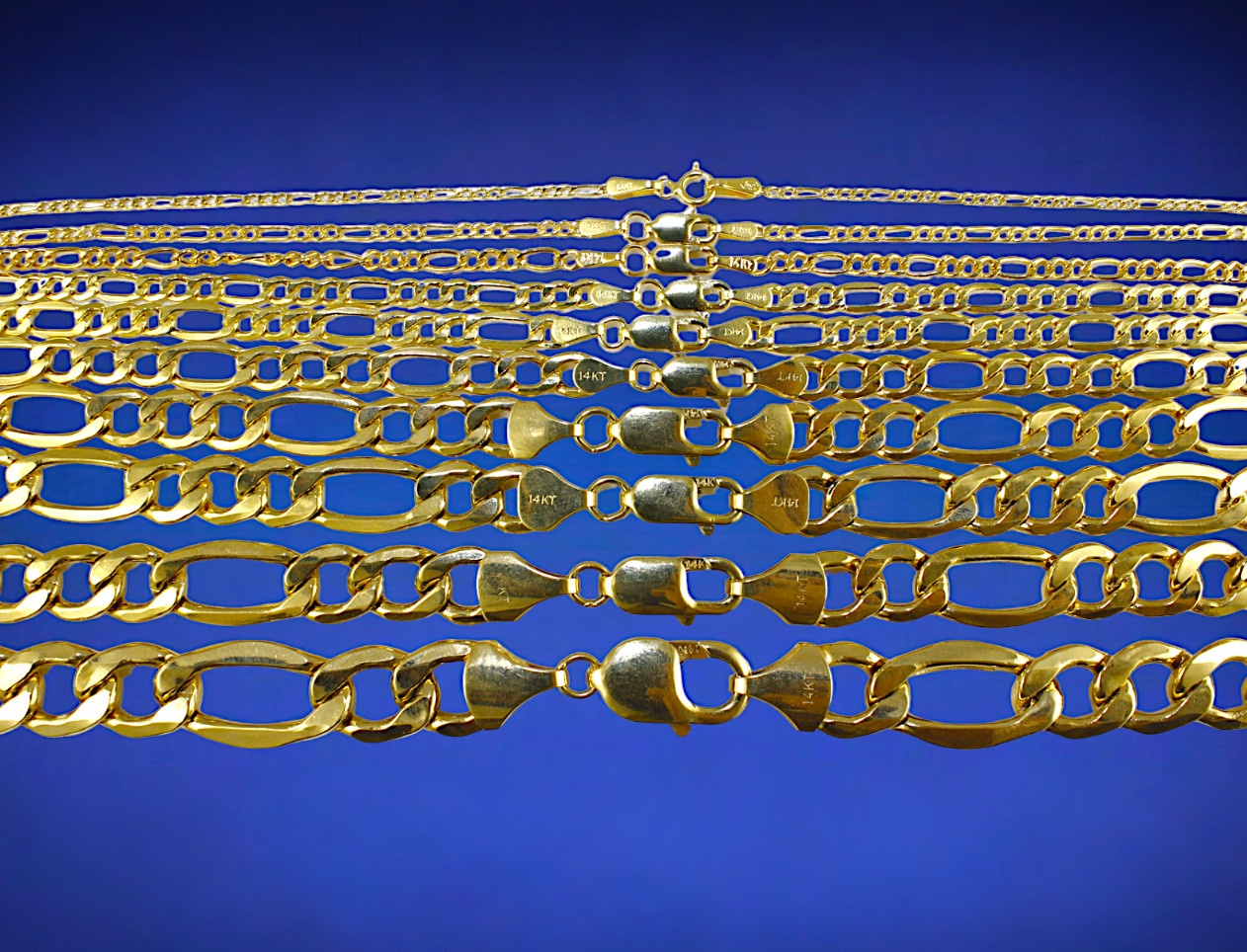 14K Yellow Gold 1.5mm-12mm Figaro Chain Necklace Link All Sizes Real Men Women