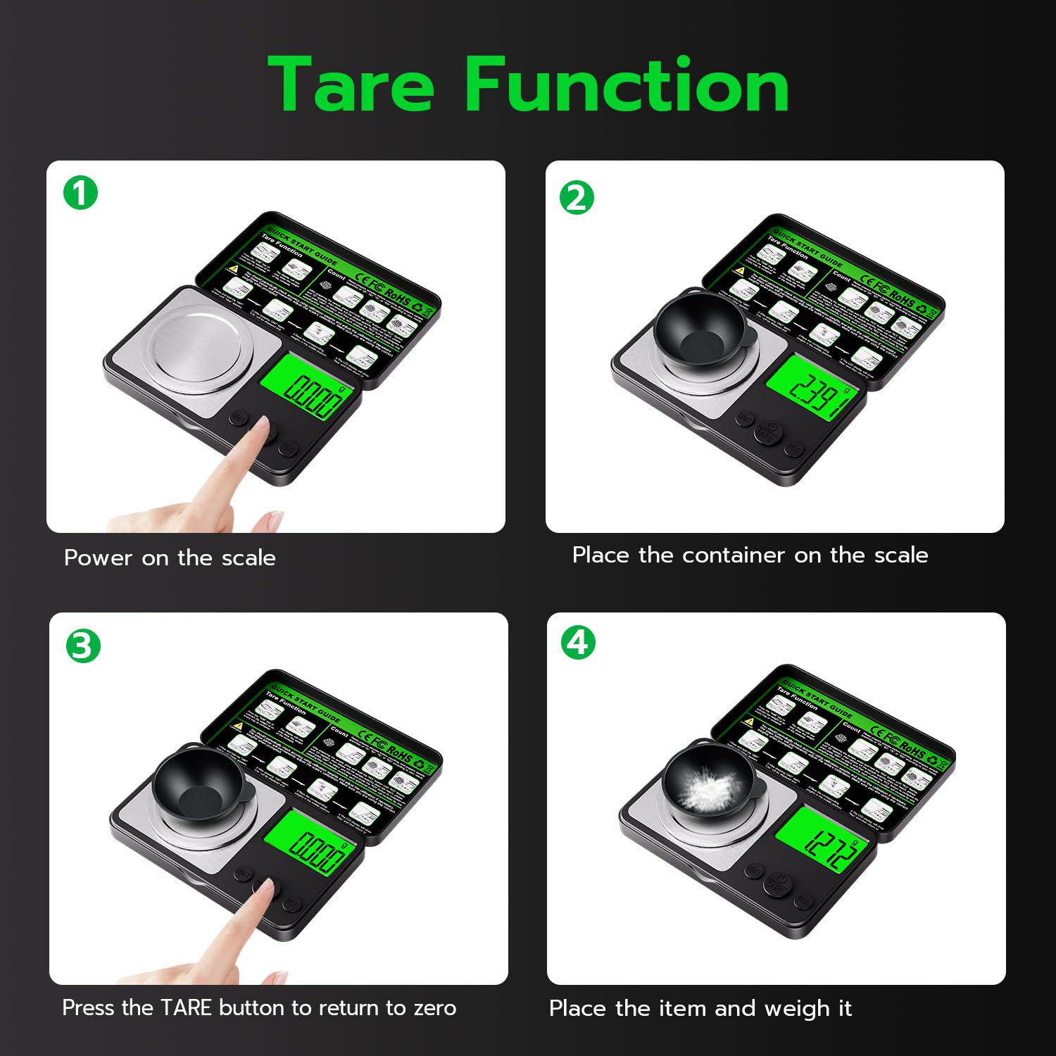 Wigearss Digital Milligram Scale 50G X 0.001G, Mini Precision Scale with Tare