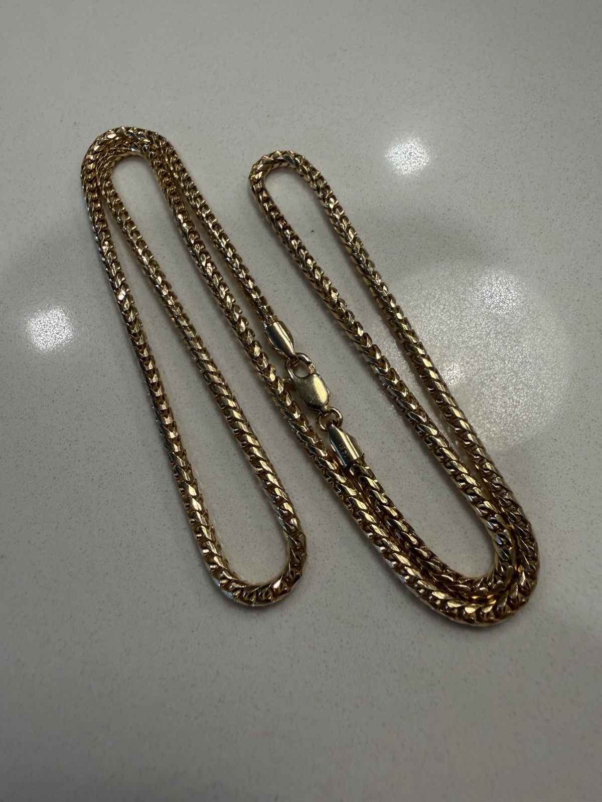 14K Solid Yellow Gold Diamond-Cut Franco Chain – 2.5mm – 20” – 18.8g