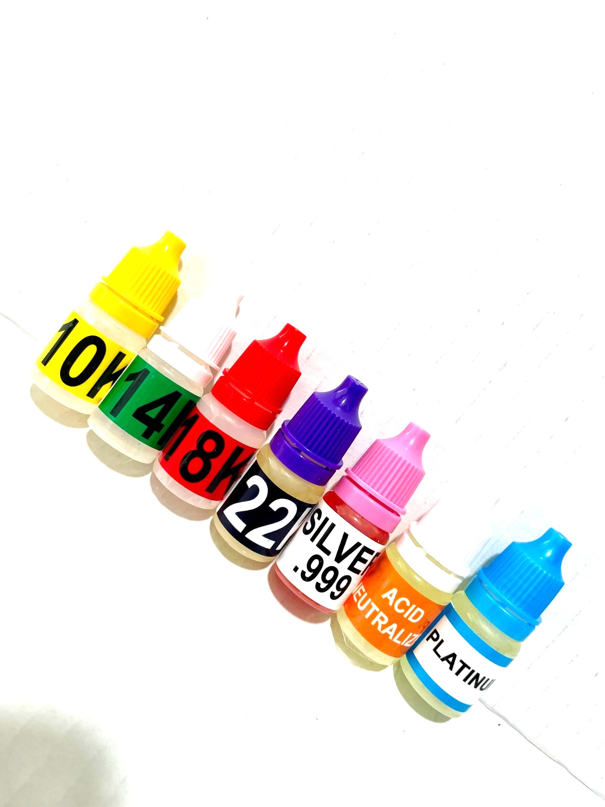 Gold Silver Platinum Testing Acids, 10k 14k 18k 22k-24k .999 .925 or Platinum