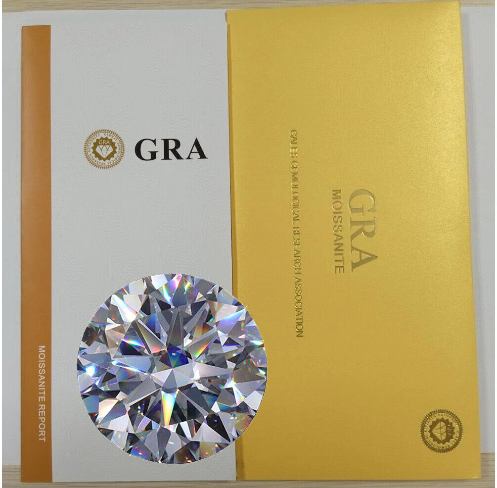 14K Gold GRA Certified D-VVS1 Round Moissanite Martini Push Back Stud Earrings