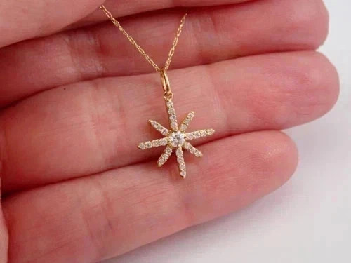 2.00Ct Round Cut Real Moissanite Pendant Necklace For Her 14K Yellow Gold Plated