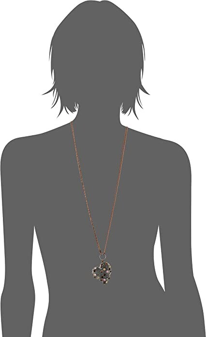 Betsey Johnson Multi-Colored Stone Lucite Heart Pendant Necklace | Long Length |