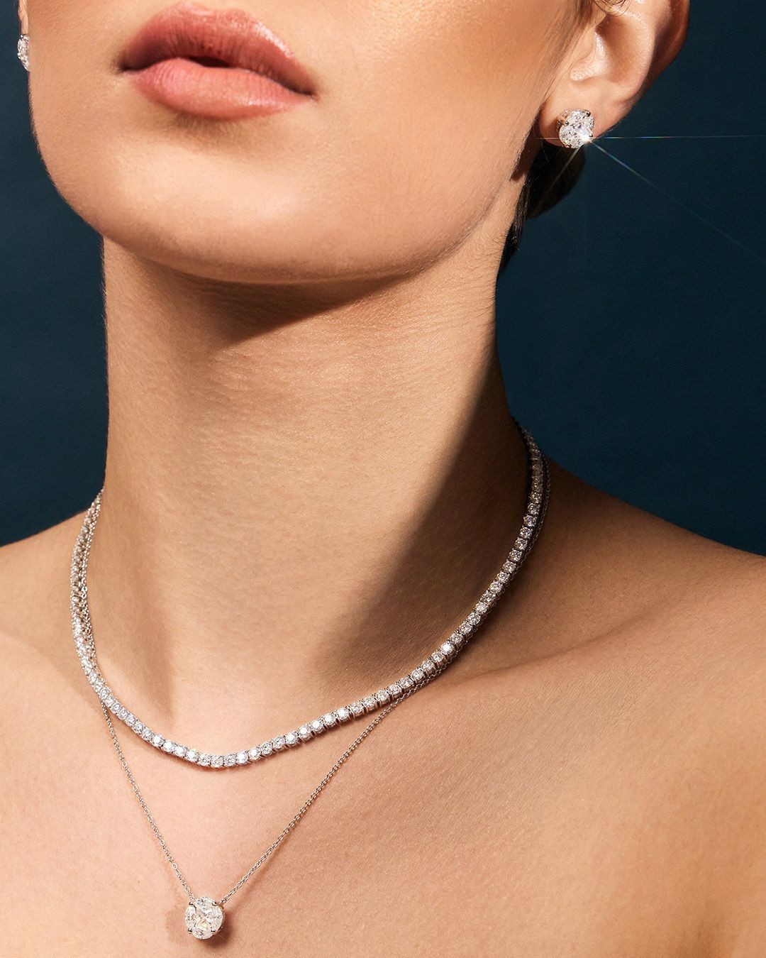 20Ct Round Cut Lab Created 4MM Diamond Tennis Necklace 14k White Gold Plated 18″