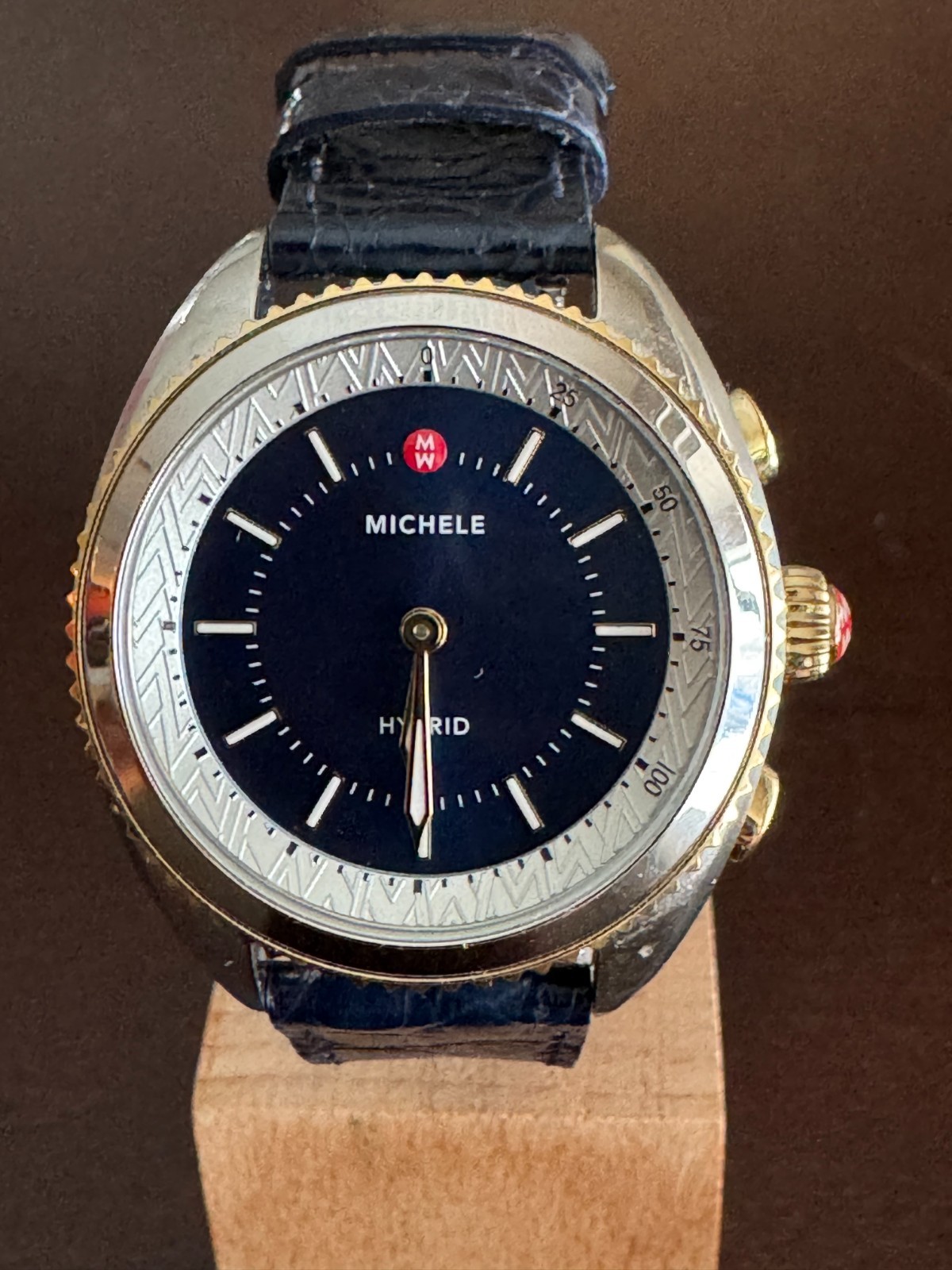 LADIES MICHELE HYBRID WRISTWATCH MODEL # NDW3M NOT RUNNING FOR PARTS TWO TONE