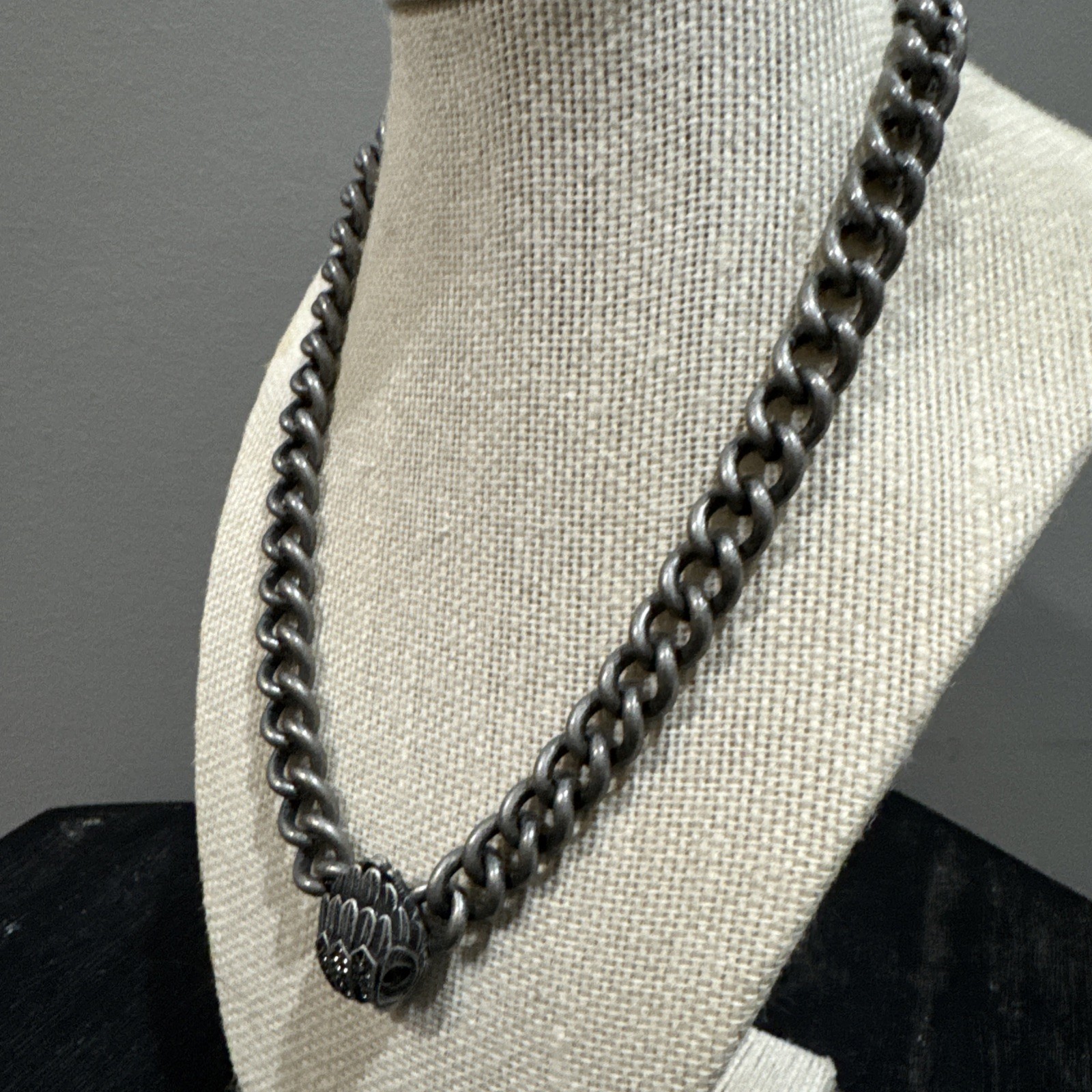 Kurt Geiger Gunmetal Chain Eagle Necklace – NWT