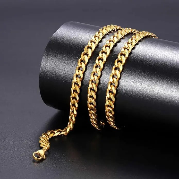 3/5/7/9mm Gold Plated Stainless Steel Figaro Chain Necklace Men Women 16-30″ new