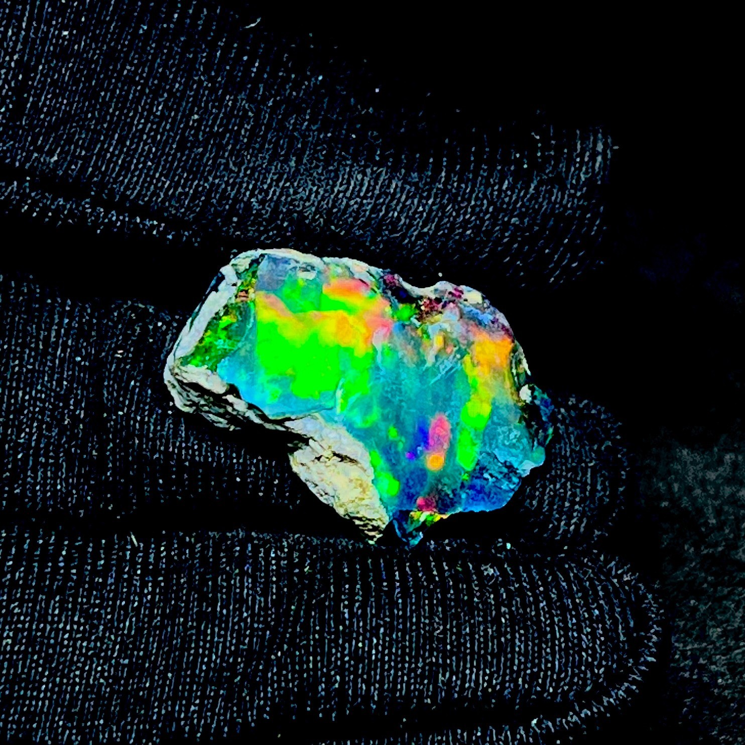 10 Ct Black Ethiopian Opal Rough, Jewelry Grade Welo Opal Rough, Multi Fire Opal