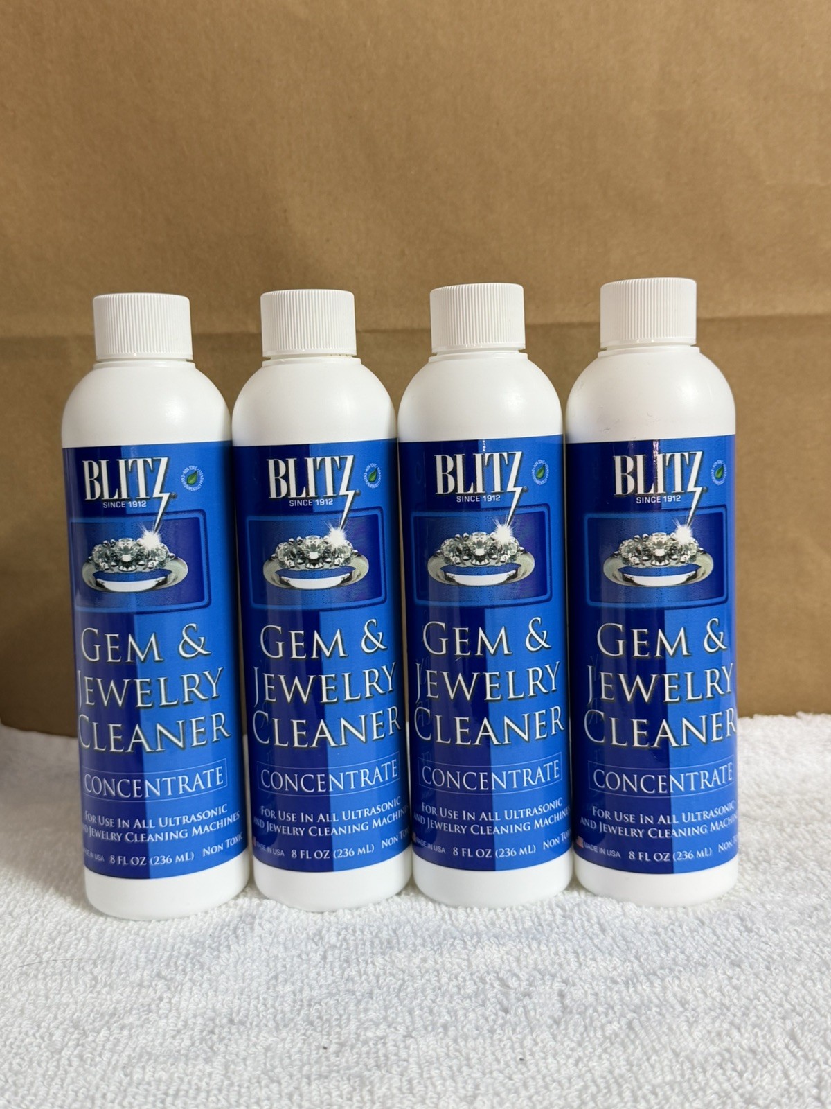 Blitz Gem & Jewelry Cleaner Concentrate 8 fl oz Non-Toxic for Gold & Diamond