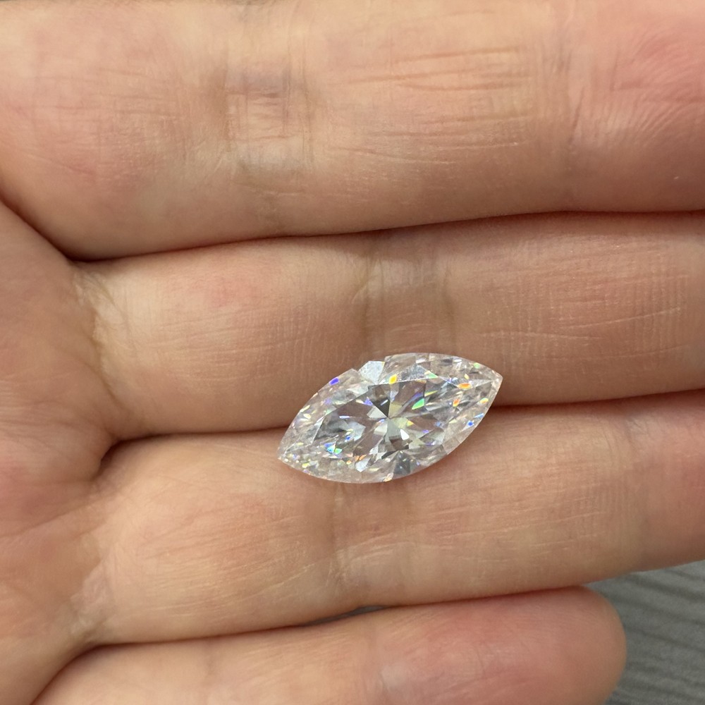 US Lab-grown Moissanite Loose Stone 10ct D Color VVS1 GRA Certified Marquise Cut