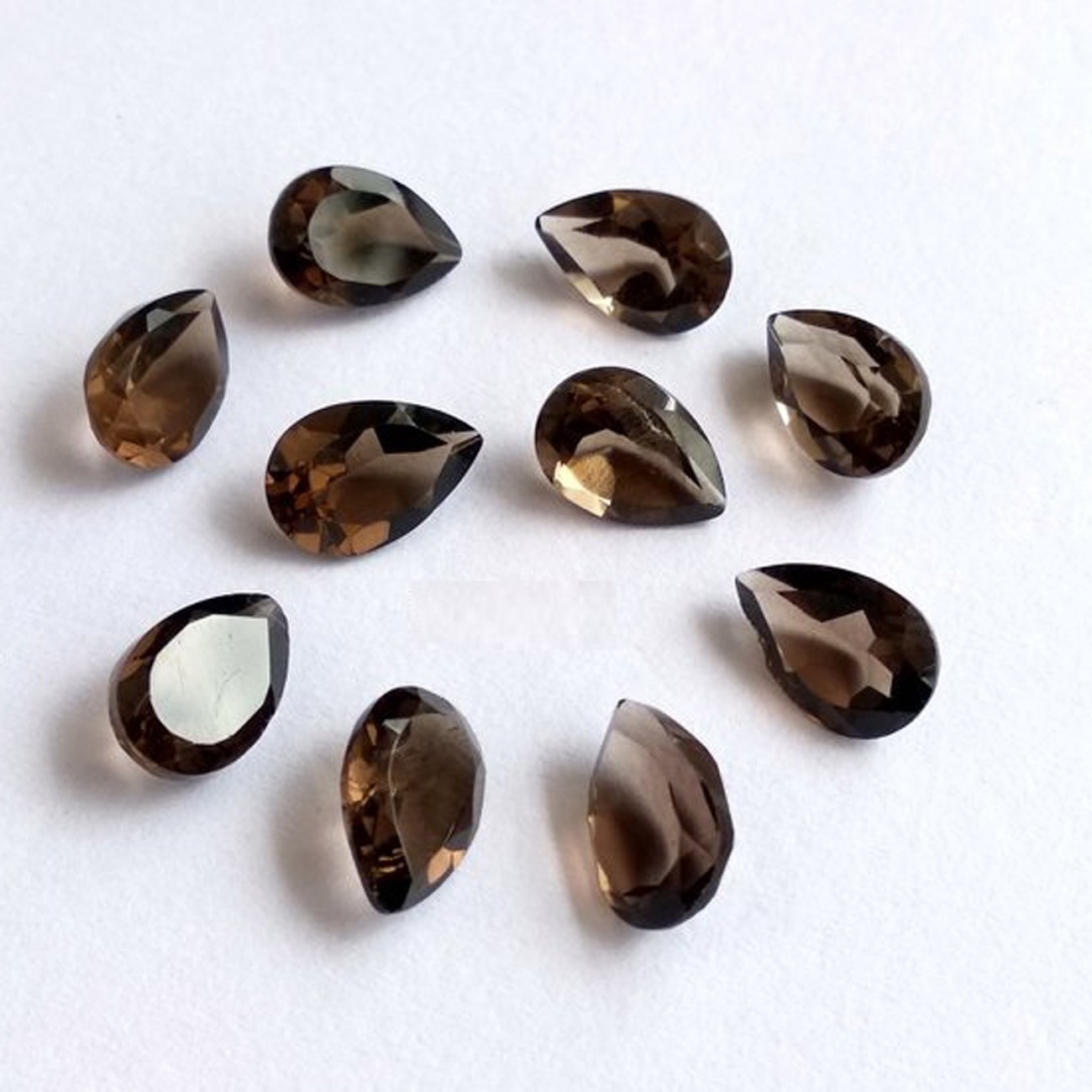 Natural Smoky Quartz Pear Faceted Cut 6x9mm To 20x25mm Loose Gemstone