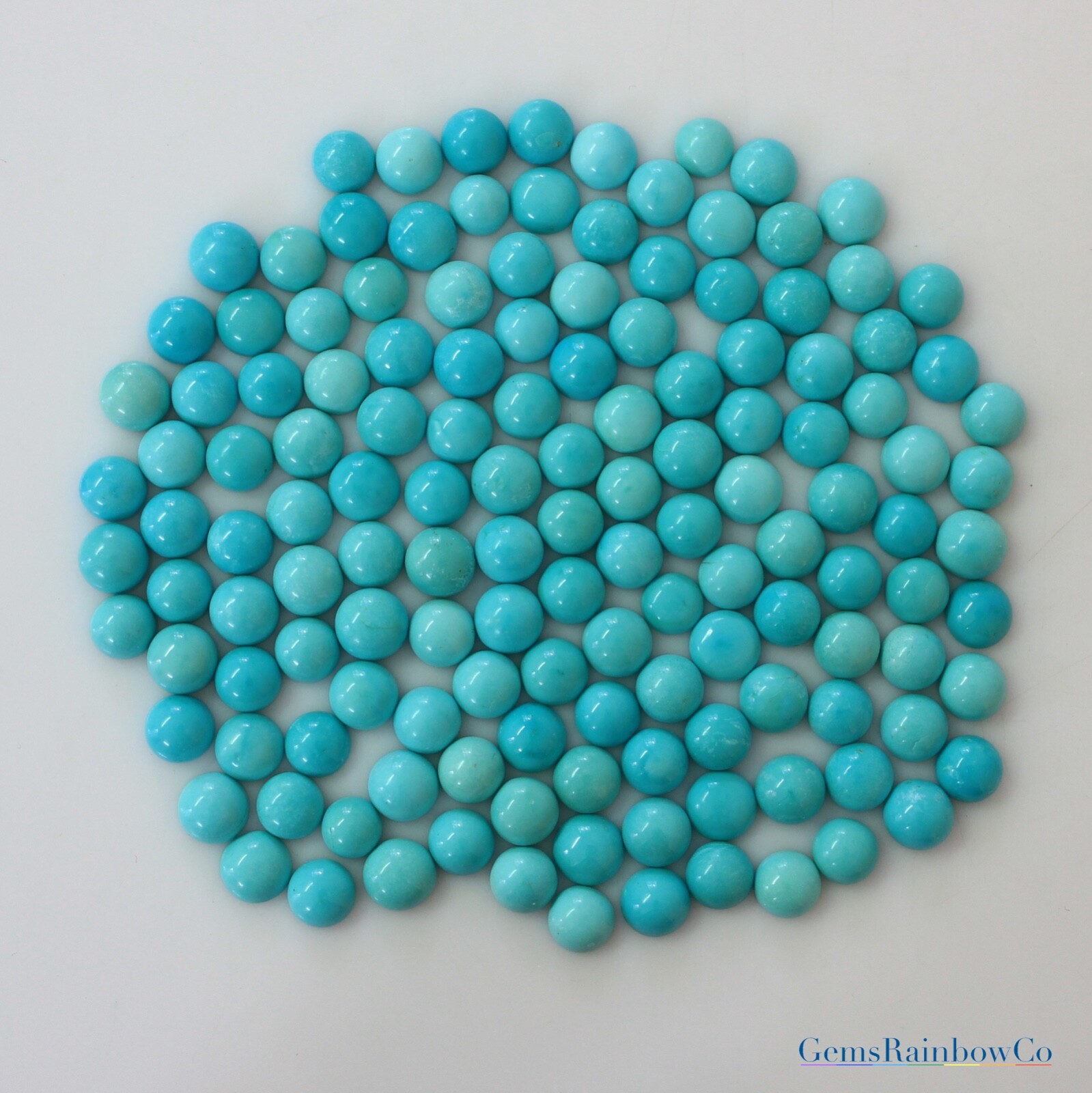 Turquoise Round Blue cabochon 5/6/7 mm Natural Sleeping Beauty, Arizona Mines