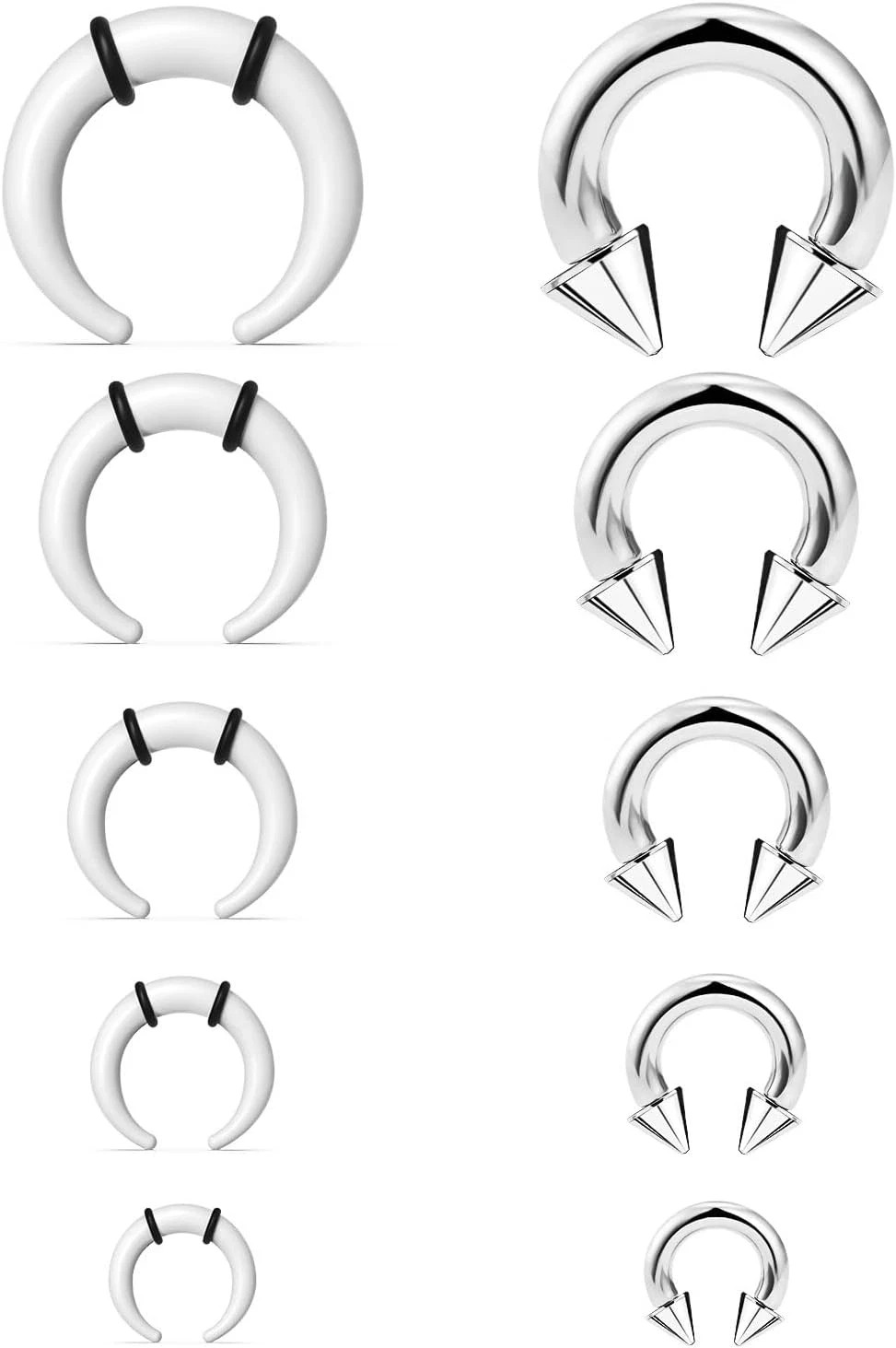 Septum Stretching Kit 14g 12g 14 8g 6g 4g 14 12 Gauge Big Nose Piercing Rings…
