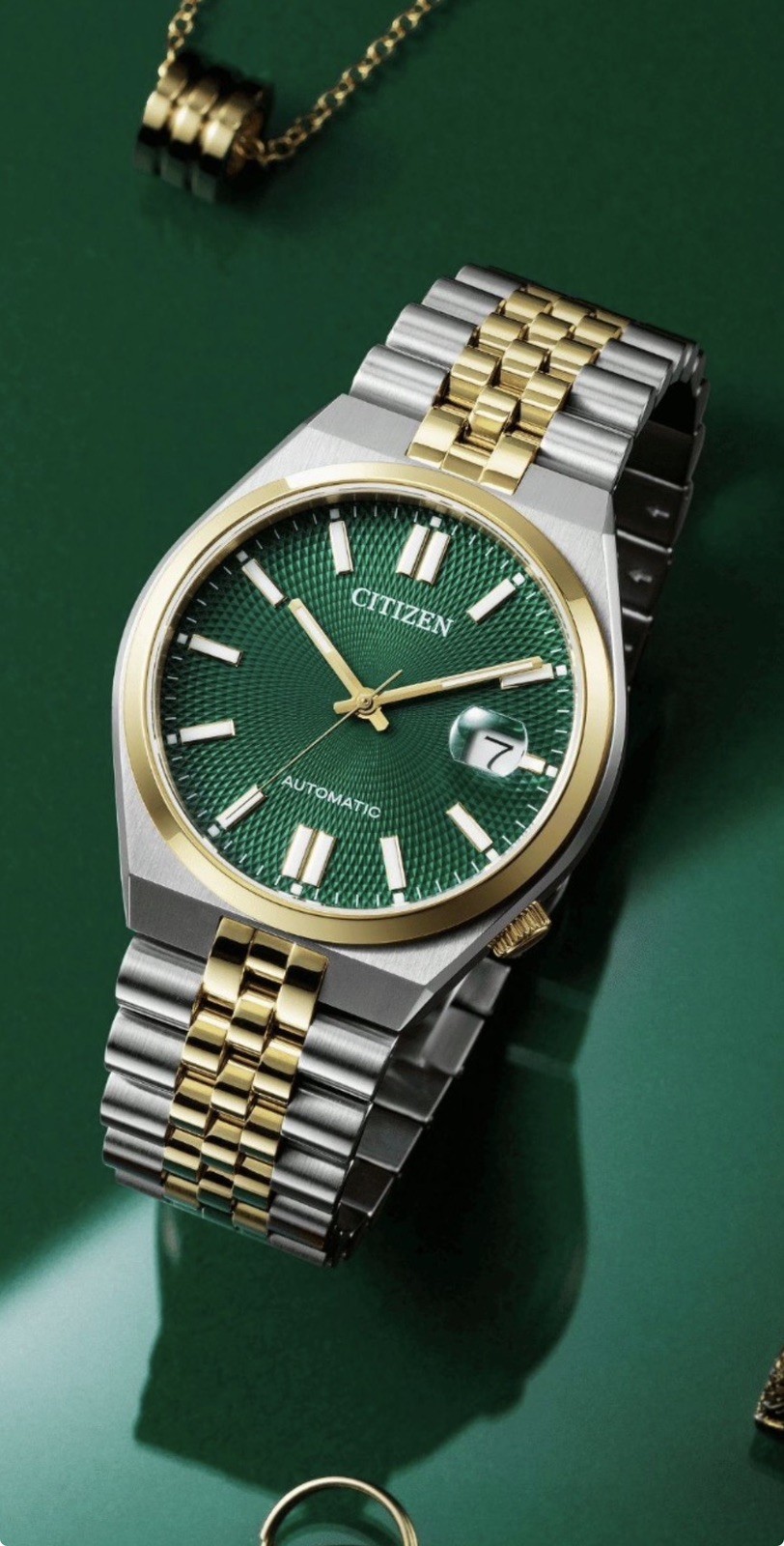 Citizen Tsuyosa 60 NK0024-54X Green Dial Two-Tone Automatic Sapphire Box New