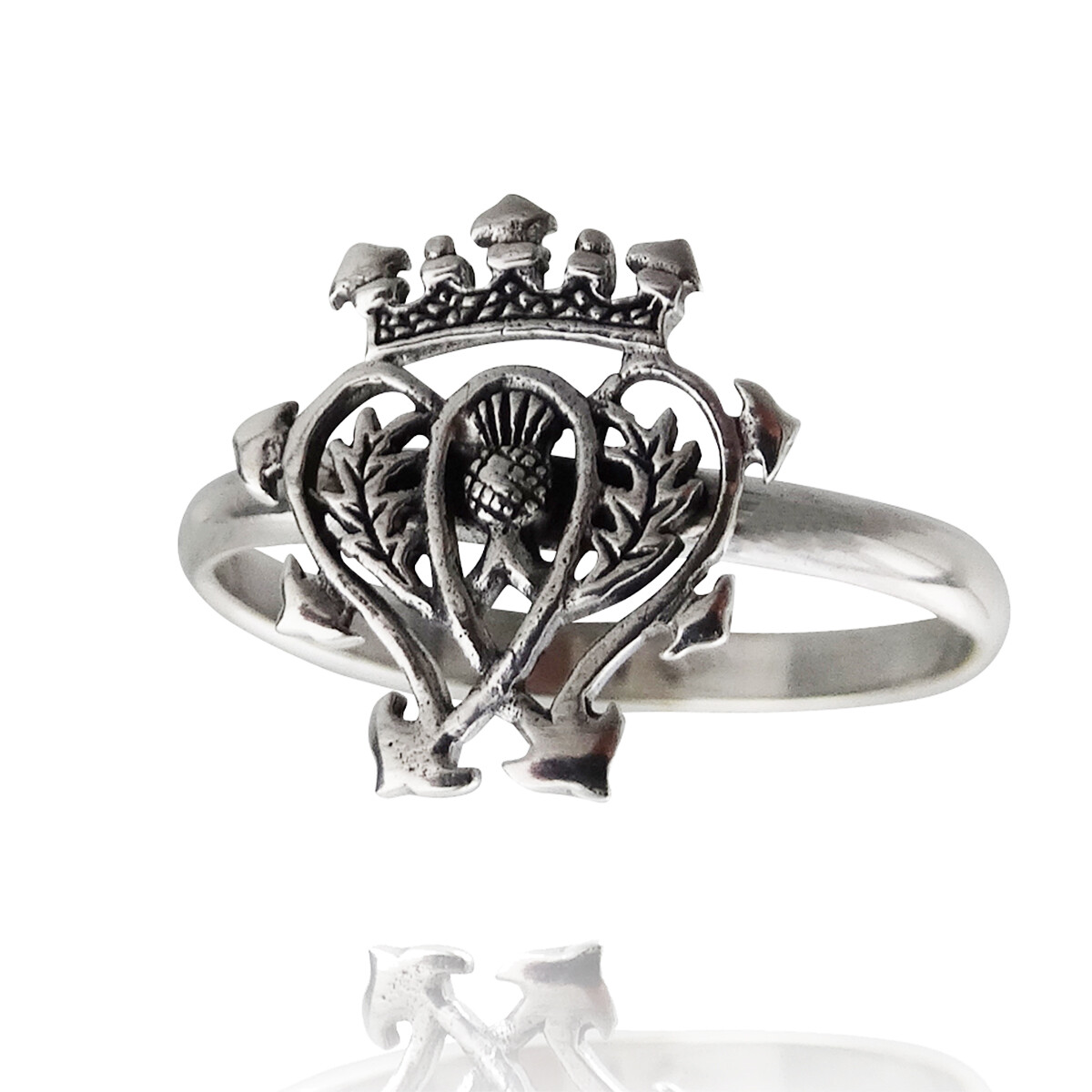 Scottish Luckenbooth Ring – 925 Sterling Silver – Hearts Crown Symbol Gift NEW