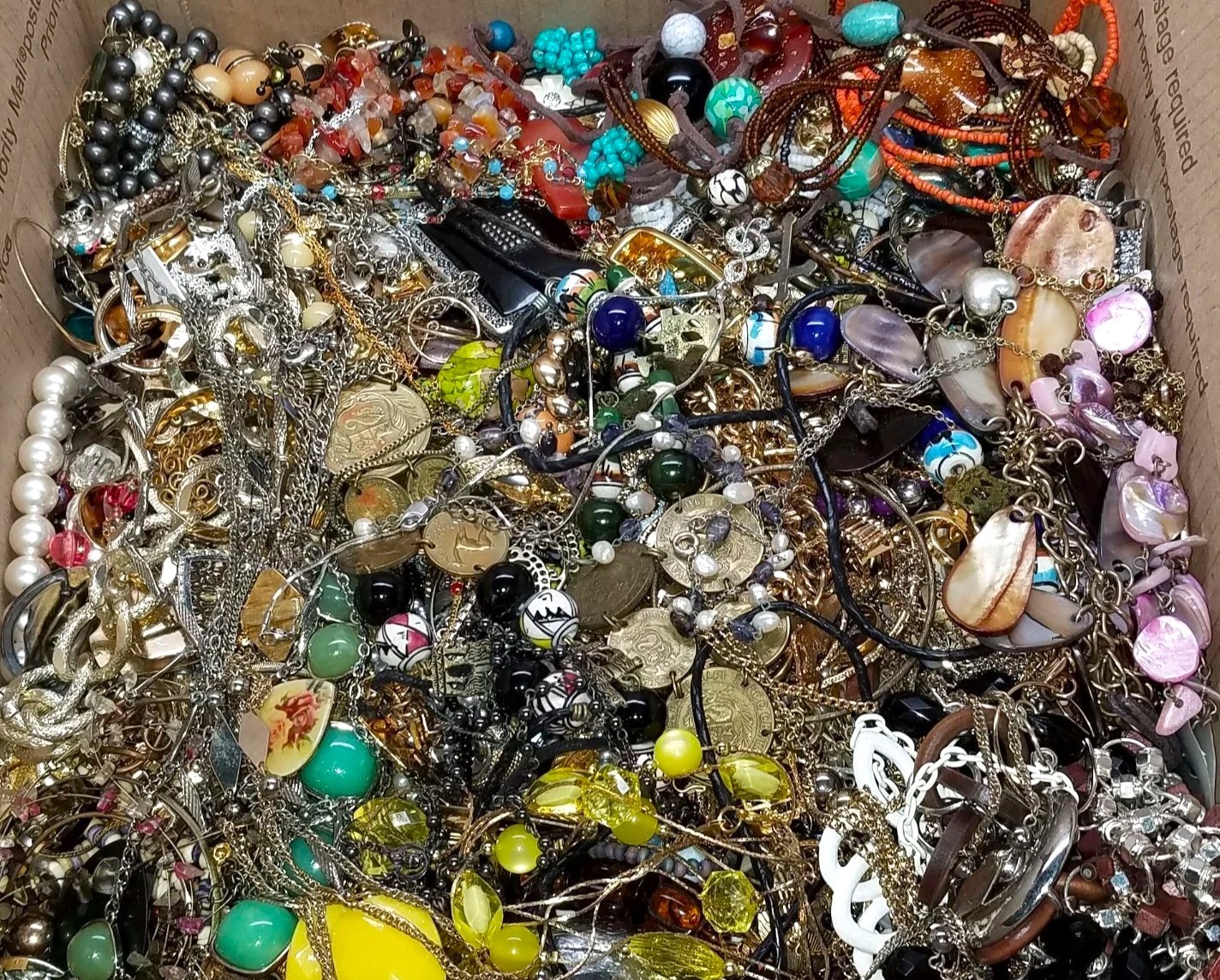 3 Pounds Untested Unsorted Lot Jewelry Old Vintage & Modern Wear & Junk Mixed In