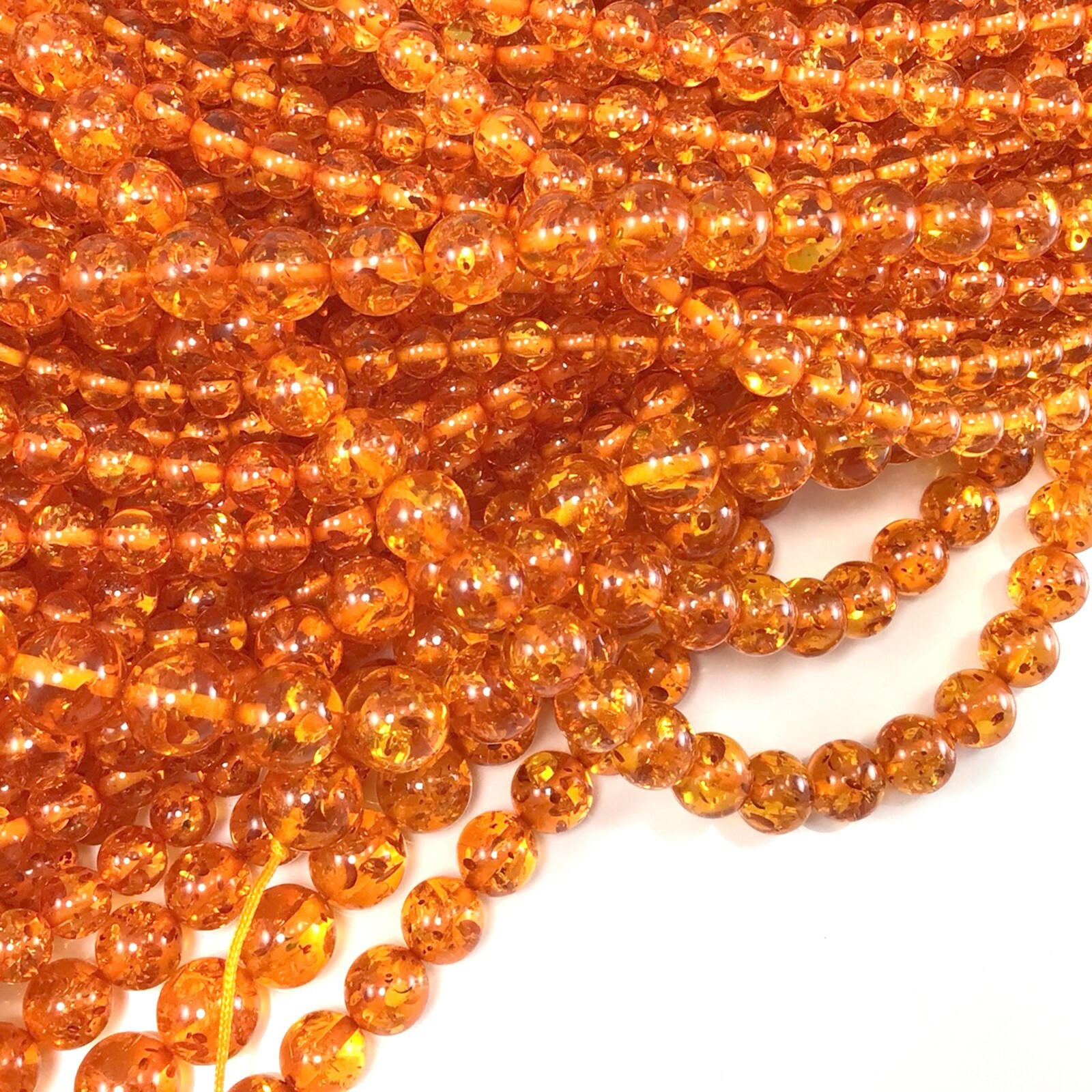 Man made Amber Round Beads 15″ strand 4mm 6mm 8mm 10mm 12mm Yellow Gold Bead