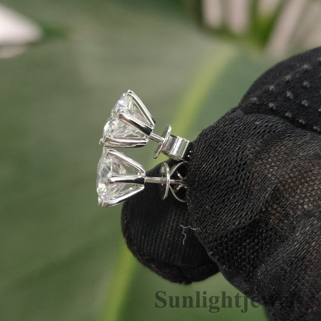 4 Ct Certified Treated Off-White Diamond Solitaire Studs 925 Silver Great Shine