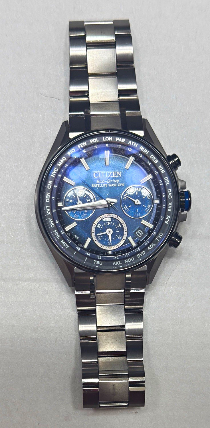 Citizen Eco-Drive Satellite Wave GPS Star Wars Blue Dial Titanium Mens Watch