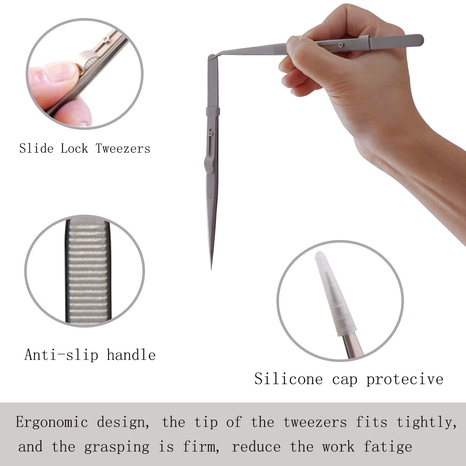 Tweezers, 5Pcs Precision Tweezers Set – Anti – Static Stainless Steel Tweezer…