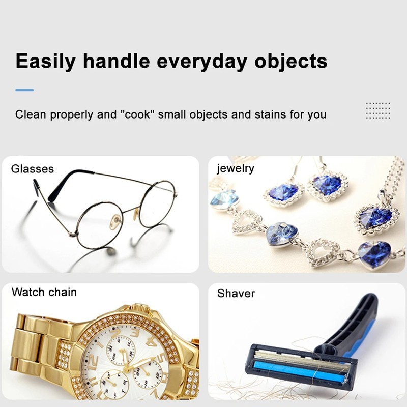 Sonic Jewelry Cleaner- 45 Khz Professional Portable Glasses Cleaner Machine