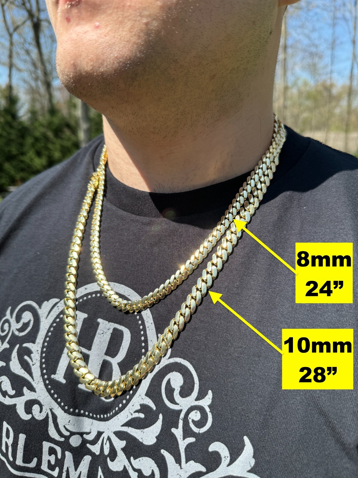 HANDMADE Tight Link Solid 10k Gold Miami Cuban Link Chain Or Bracelet Necklace