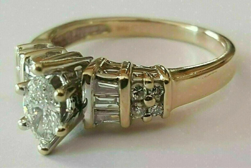 1.50Ct Lab-Created VVS1D Diamond Cocktail Engagement Ring 14K Yellow Gold Over
