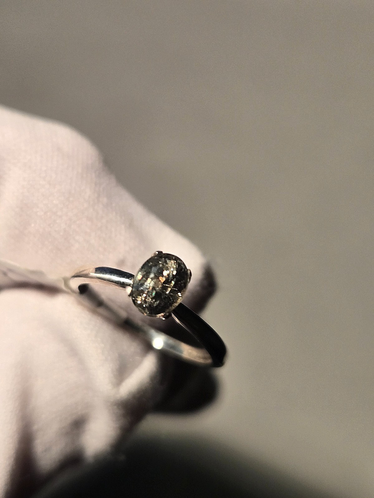 0.81CT DEMANTOID STERLING SILVER RING! EXCELLENT STONE/FINE LUSTER/FLASH/COLORS!