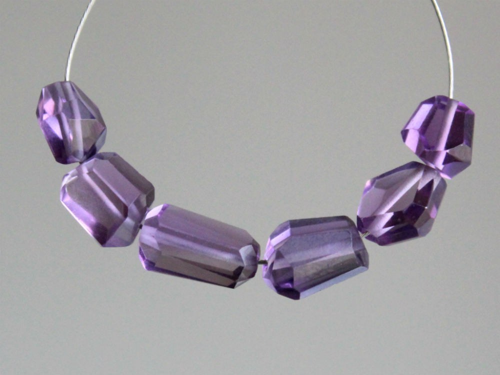 Natural Amethyst Faceted Nugget Semi Precious Gemstone Beads