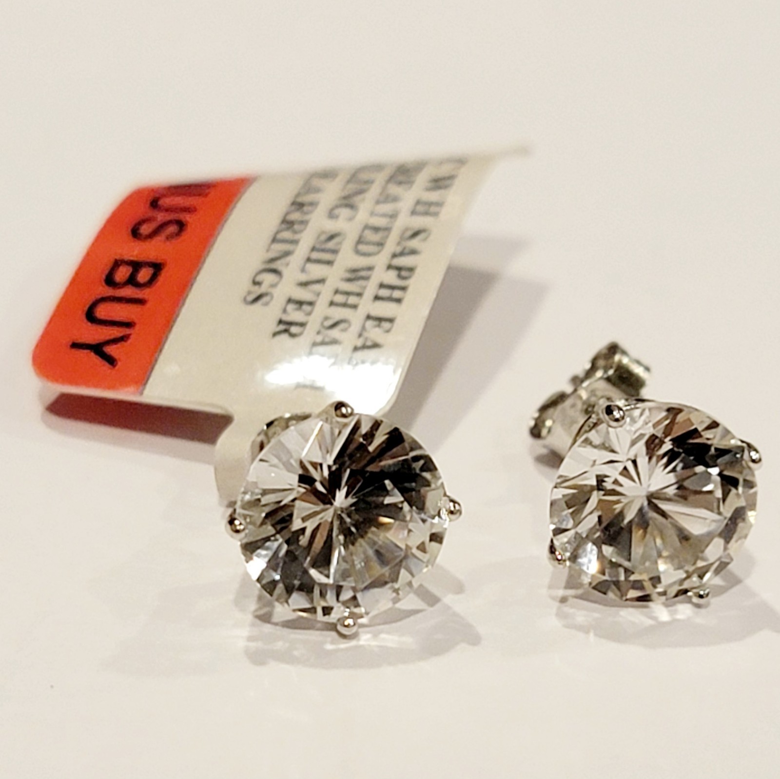 2.5ct. Lab-Created White Sapphire Round Stud Earrings Sterling Silver 925 NWT