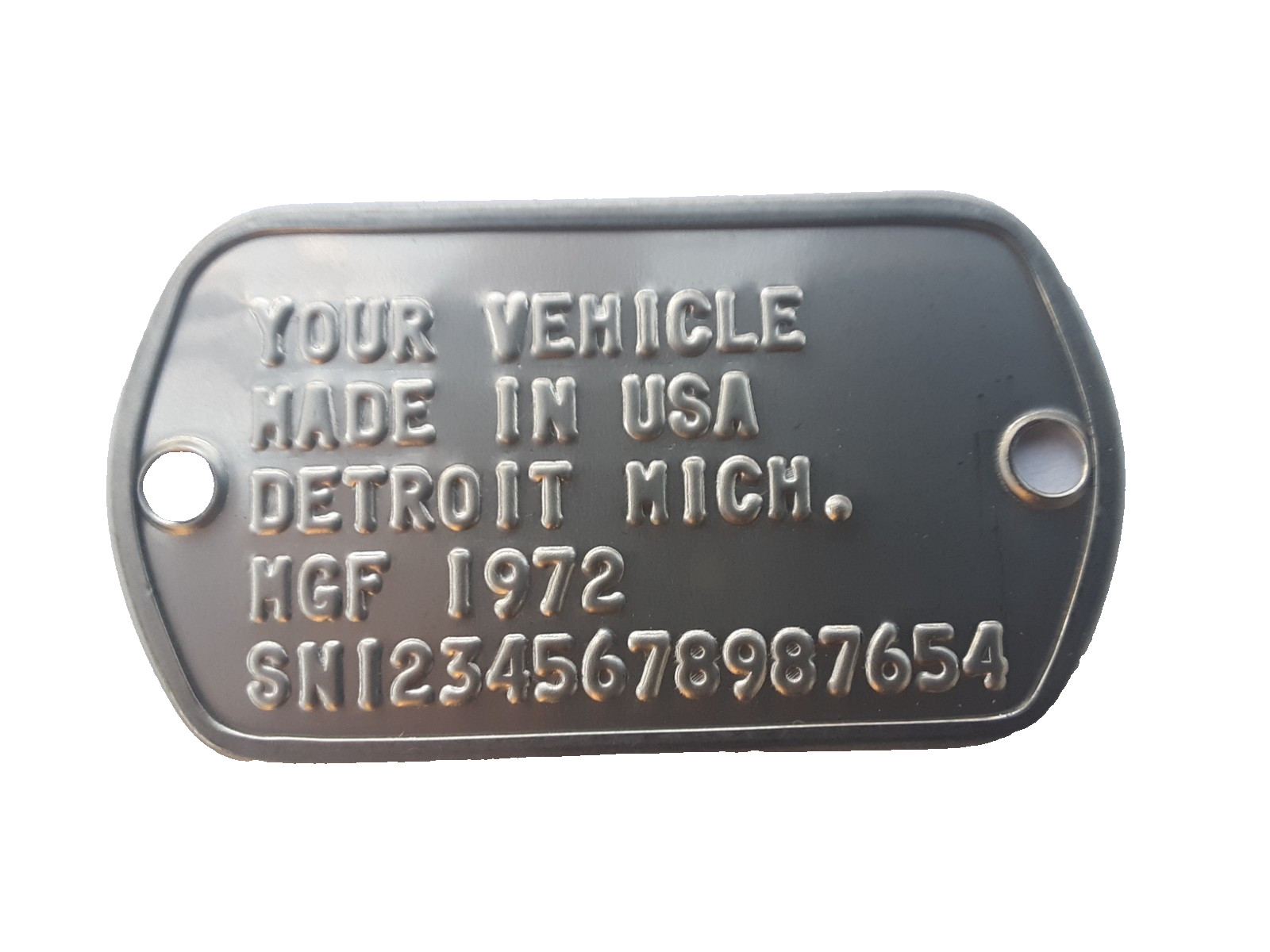 Embossed Stainless Steel 2 Hole Military Dog Tag Sign Plate Custom Personalized