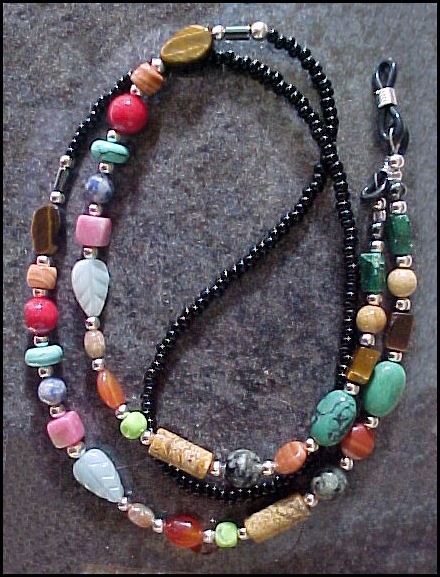 Multi Gemstone Assorted SHAPES Eyeglass Chain Leash