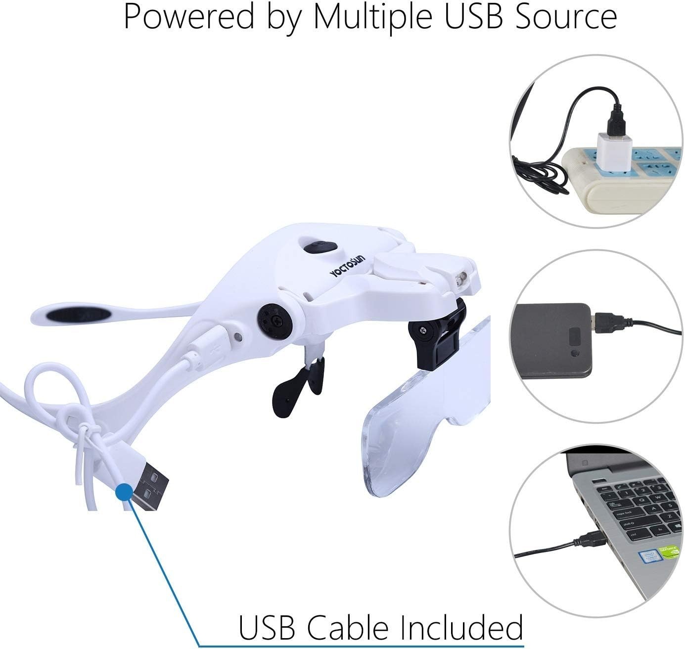 Ultra-Clear LED Head Magnifier with 350% Magnification – Rechargeable & Portable