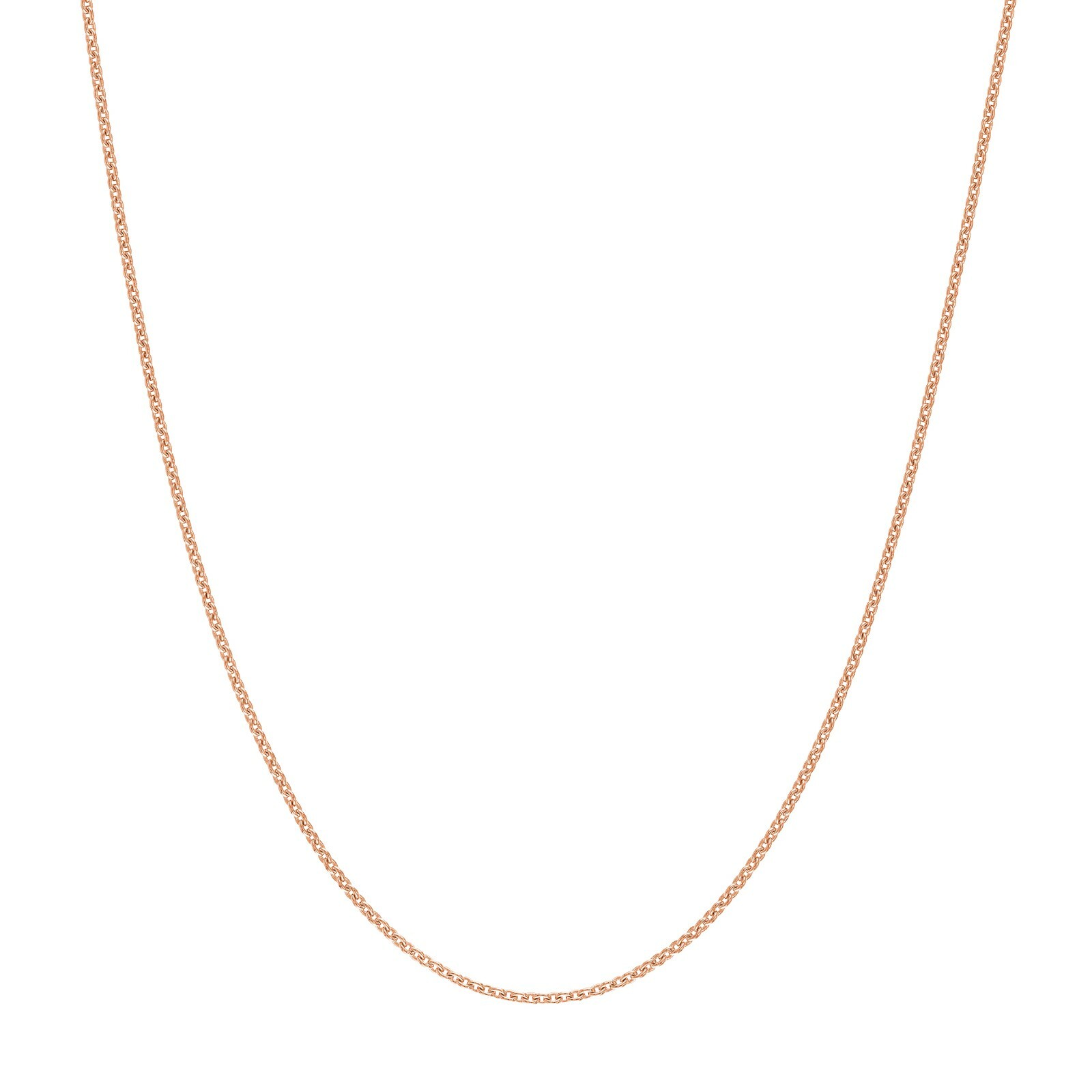 0.7mm Solid Adjustable Cable Chain Necklace REAL 14K Rose Gold Up to 18″