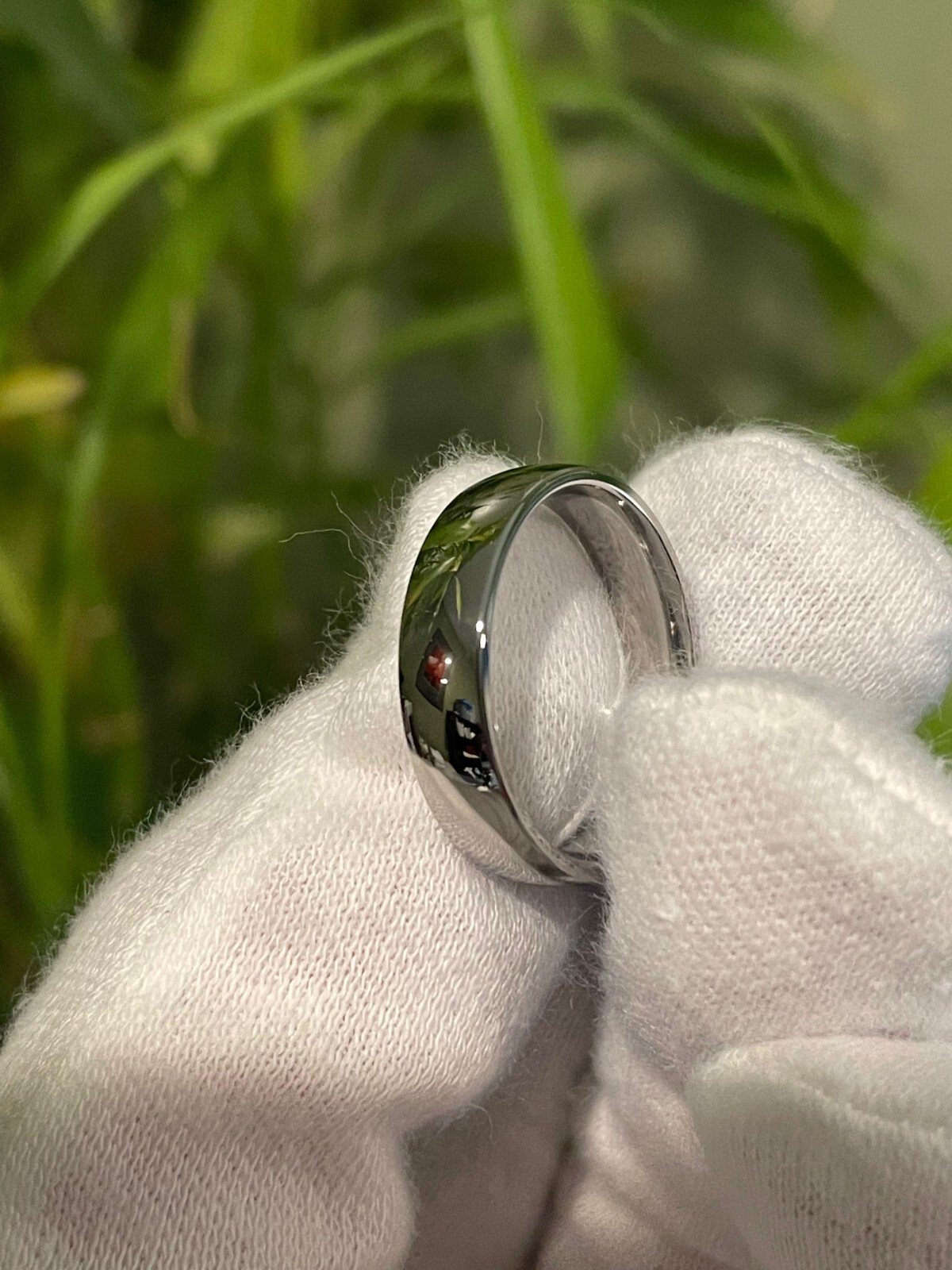 Shiny Polished Ring, Titanium Wedding Band, Low/thin dome profile, 5mm