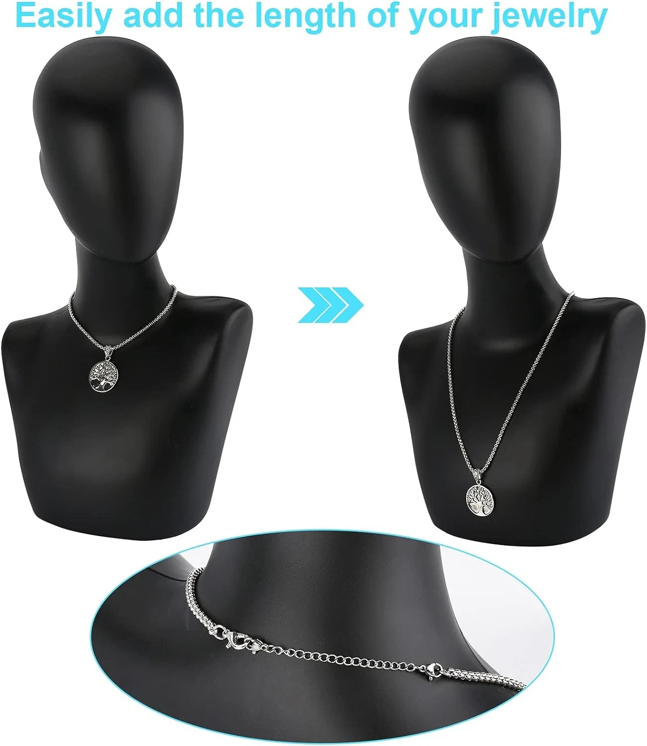 12 PCS Necklace Extenders – Stainless Steel Necklace Extension Chain for Jewelry