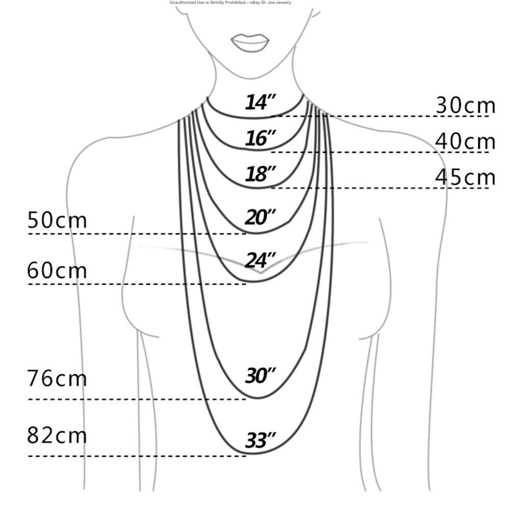 Solid Platinum 950 Necklace 1.2mm 1.5mm 1.8mm O Cable Link Chain 15.7″-17.7″ L