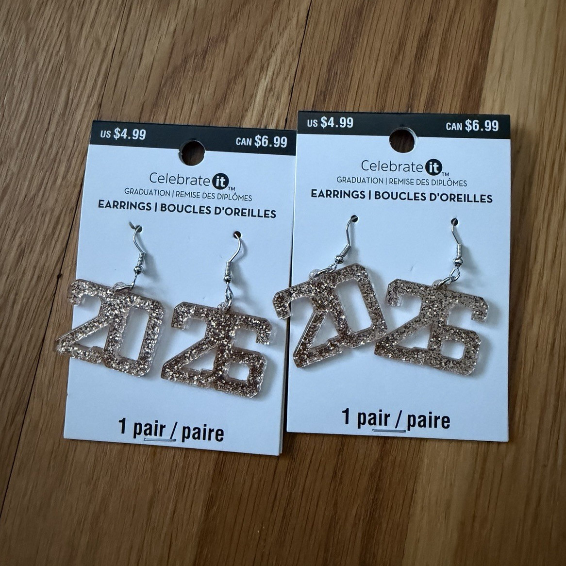 Celebrate It Graduation Gold Dangle/Drop Hook Earrings, Plastic, 1 Pair